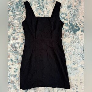 Black linen dress